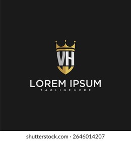VI luxury letter monogram for crown and shield logo design