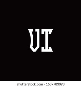 VI monogram logo with curved side style design template