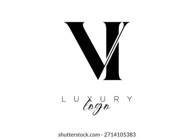VI Serieller Buchstabe Monogramm Typografie Logo für elegante Premium-Branding-Identität