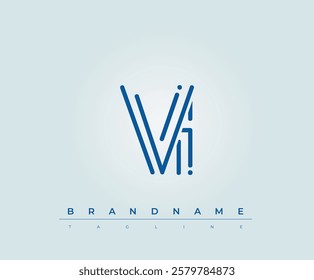 VI Technology Letter Logo Template. This tech letter logo is a graphic mark that uses letters to represent a technology company.