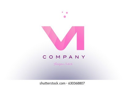 vi v i letter alphabet text pink purple dots creative company logo vector icon design template