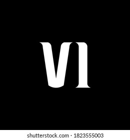 VI V I letter logo design. Initial letter VI linked circle uppercase monogram logo white color. VI logo, V I design. VI, V I