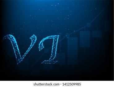 VI or Value Investor this vector is approach to share on blue black background.