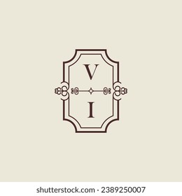 VI vintage wedding initial logo in high quality professional design that will print well across any print media