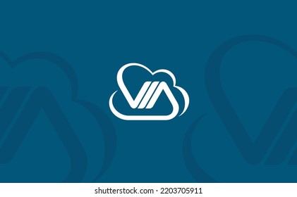 VIA logo initial with cloud illustration. Abstract monogram stylish vector illustration for creative company or corporate identity