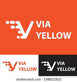 via yellow vector logo design