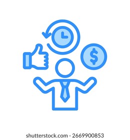 Ícone de Viabilidade - Ilustração do Vetor de Cor Azul