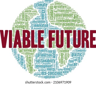Viable Future conceptual vector illustration word cloud isolated on white background.