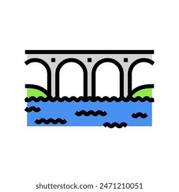 viaduct bridge color icon vector. viaduct bridge sign. isolated symbol illustration