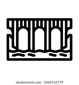 viaduct bridge line icon vector. viaduct bridge sign. isolated contour symbol black illustration