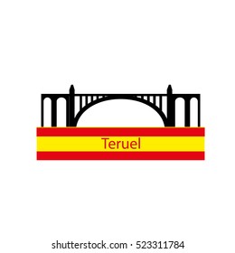 Viaduct of Fernando HuÃ?Â© in Teruel Spain skyline