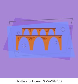 Viaduct line icon. Aqueduct, railroad bridge, countryside. Bridges concept. Vector illustration can be used for topics like architecture, transportation, travel