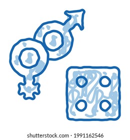 Viagra Pillt Skizze Symbol Vektor. Handgezeichnete blaue Doodle Linie Art Viagra Pillen Schild. einzelne Symbolillustration