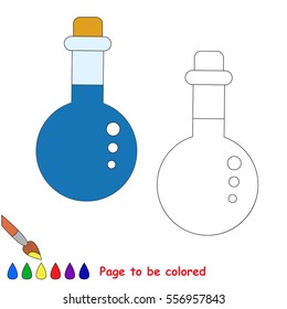 Vial to be colored, the coloring book for preschool kids with easy kid educational gaming and primary education of simple game level.