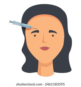 Vial botox injection face icon cartoon vector. Female lifting. Luxury science
