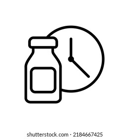 Vial bottle, vaccination time simple icon vector. Flat design.ai