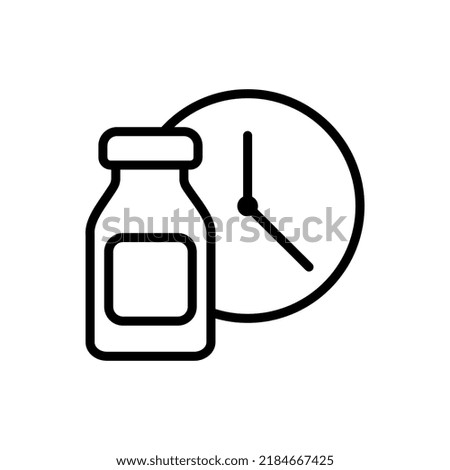 Vial bottle, vaccination time simple icon vector. Flat design.ai