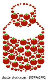Vial collage of tomatoes in various sizes. Vector tomato vegetable items are composed into vial mosaic. Healthy vector illustration.