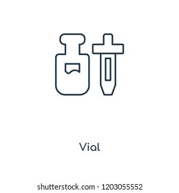 Vial concept line icon. Linear Vial concept outline symbol design. This simple element illustration can be used for web and mobile UI/UX.