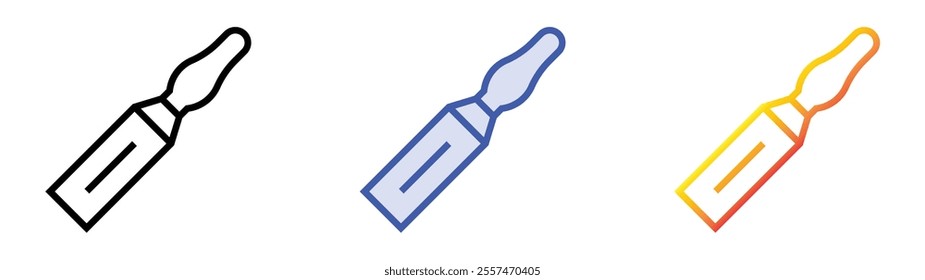 vial icon. Linear, Blue Fill and Gradient Style Design Isolated On White Background