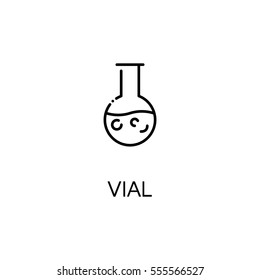 Vial icon. Single high quality outline symbol for web design or mobile app. Thin line sign for design logo. Black outline pictogram on white background