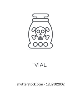 Vial linear icon. Vial concept stroke symbol design. Thin graphic elements vector illustration, outline pattern on a white background, eps 10.