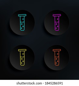 Vial with liquid sketch dark badge color set icon. Simple thin line, outline vector of education icons for ui and ux, website or mobile application