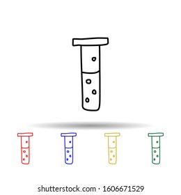 vial with liquid sketch multi color style icon. Simple thin line, outline vector of education icons for ui and ux, website or mobile application