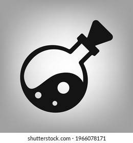 A vial of a magic potion cut-out icon for the interface of applications, games, sites, vector illustration.