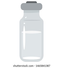 Vial medical glass vector cartoon illustration isolated on a white background.