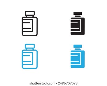 vial medical icon black and white vector outline sign