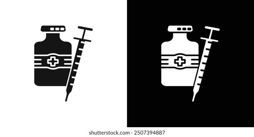 vial medical icon Flat vector set outline
