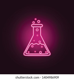 Vial neon icon. Elements of Sciense set. Simple icon for websites, web design, mobile app, info graphics