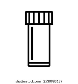 Icono de línea de paquete de plástico vial. Vector de paquete de plástico vial. Ilustración negra de contorno aislado