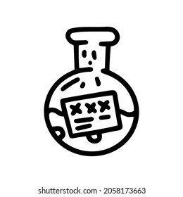 vial of poison line vector doodle simple icon