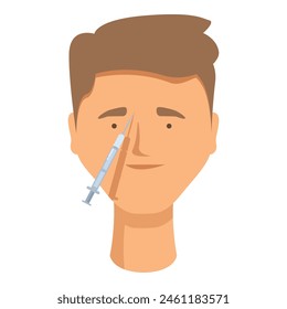 Durchstechflaschen-Verfahren Gesicht Icon Cartoon Vektorgrafik. Injizieren von Drogen. Heilbehandlung
