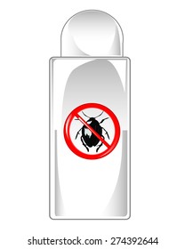 Vial repellent on white background is insulated