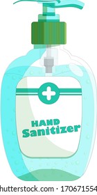 Vial with sanitizer for hands and items