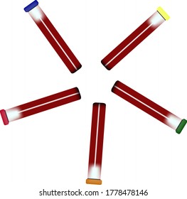 Vials of blood. Vector image.