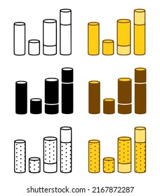 Vials or bottles vector set in doodle style on white background