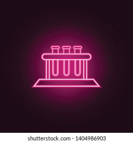vials tube neon icon. Elements of Sciense set. Simple icon for websites, web design, mobile app, info graphics