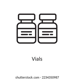 Vials  Vector Outline Icon Design illustration. Medical Symbol on White background EPS 10 File