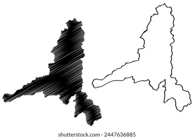 Viamala District (Switzerland, Swiss Confederation, Canton of Grisons, Graubünden or Graubunden) map vector illustration, scribble sketch Viamala Region map