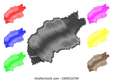 Viana do Castelo District (Portuguese Republic, Portugal) map vector illustration, scribble sketch Viana do Castelo map