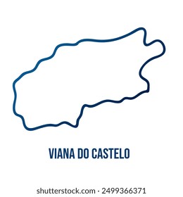 Viana do Castelo Bezirk vereinfachte Vektorkarte