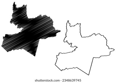 Mapa de ilustraciones vectoriales del municipio de Viana (estado de Espírito Santo, municipios del Brasil, República Federativa del Brasil), dibujo de dibujos animados mapa de Viana