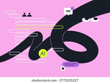 Vibe coding in dark mode experience, A hand engages with a vibrant programming interface, blending creativity and technology, Colorful elements surround the screen, highlighting an innovative approach to AI