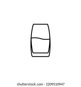vibe cooler or beer glass icon with half filled with water on white background. simple, line, silhouette and clean style. black and white. suitable for symbol, sign, icon or logo