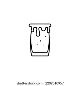 vibe cooler or beer glass icon with overfilled with water on white background. simple, line, silhouette and clean style. black and white. suitable for symbol, sign, icon or logo