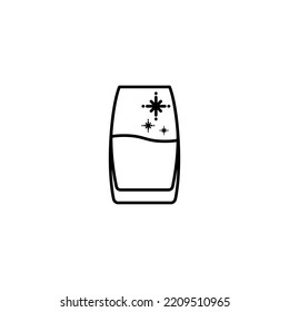 vibe cooler or beer glass icon with cold water on white background. simple, line, silhouette and clean style. black and white. suitable for symbol, sign, icon or logo